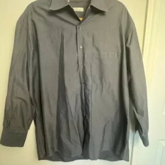 Ermenegildo Zegna Shirt Sz L 43/17 Gray Made in Italy Long Sleeve Button Mens - Picture 2 of 11